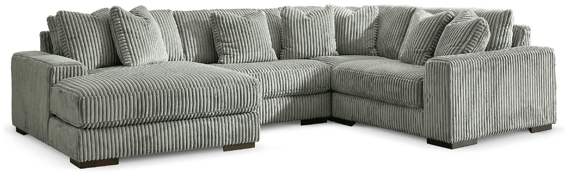Image of Lindyn - 4-Piece Sectional With LAF Corner Chaise - Fog