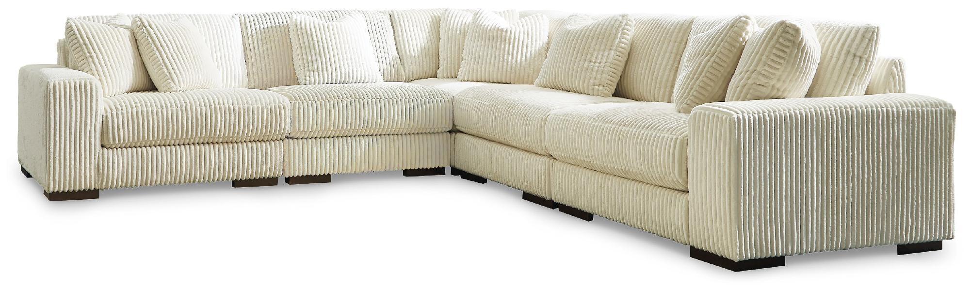 Image of Lindyn - Corner Chairs 5 Pc Sectional - Ivory