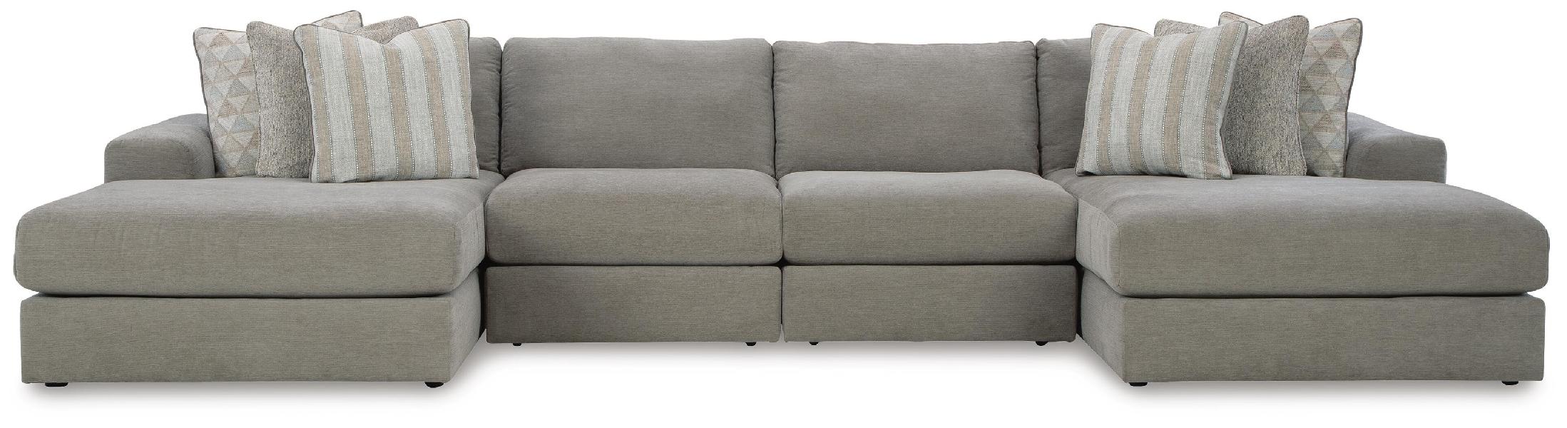 Image of Avaliyah - 4-Piece Double Chaise Sectional - Ash