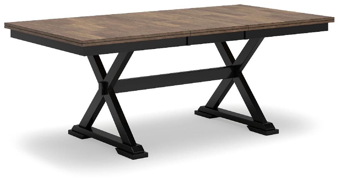 Image of Wildenauer - Rectangular Dining Extension Table - Brown / Black