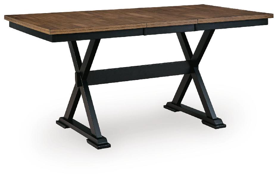 Image of Wildenauer - Dining Room Counter Butterfly Extension Table - Brown / Black