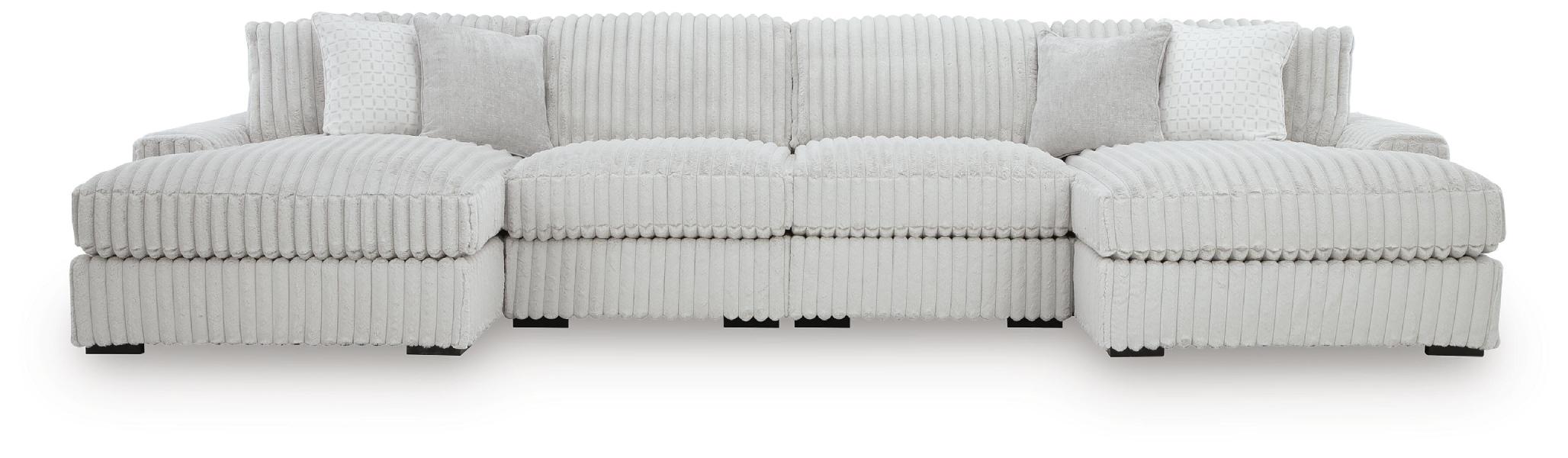 Image of Stupendous - 4-Piece Sectional With Double Chaise - Alloy