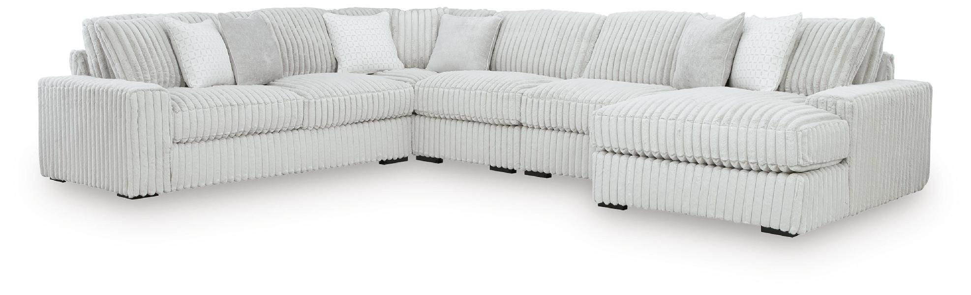 Image of Stupendous - 5-Piece Sectional With RAF Corner Chaise - Alloy