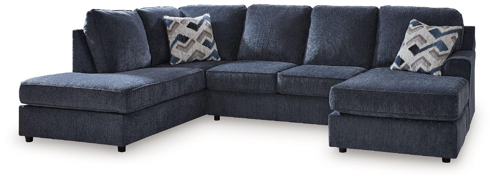 Image of Albar Place - 2-Piece Sectional With Raf Sofa Chaise - Cobalt