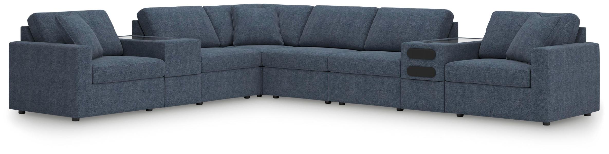 Image of Modmax - 8-Piece Sectional With Audio And Storage Consoles - Ink