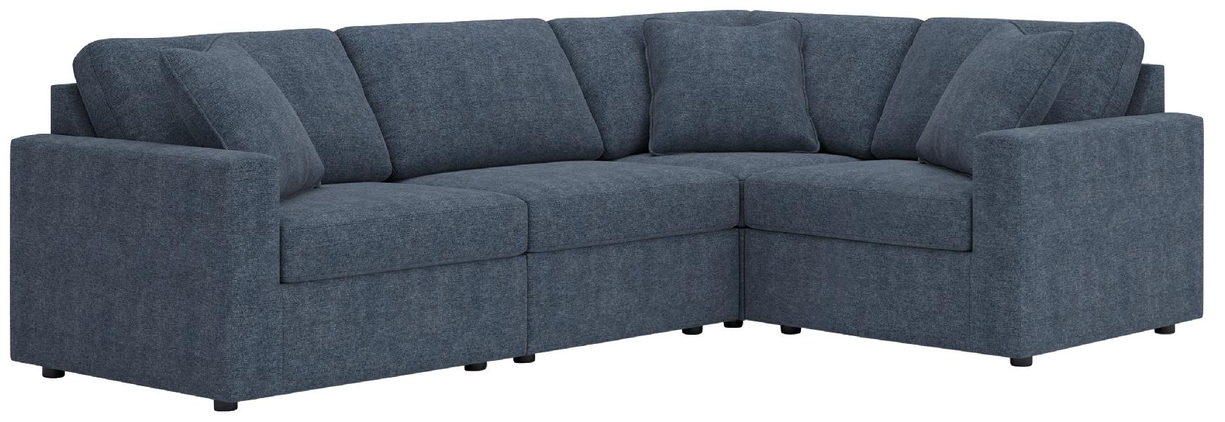 Image of Modmax - 4-Piece Sectional With LAF / RAF Corner Chairs And Wedge - Ink