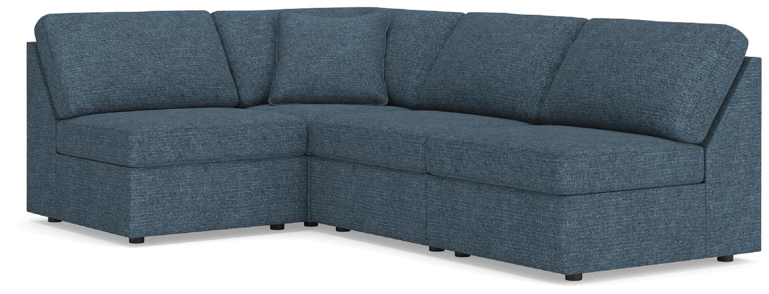 Image of Modmax - 4-Piece Sectional With 3 Armless Chairs - Ink