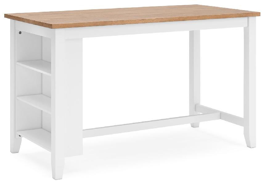 Image of Gesthaven - Rectangular Dining Room Counter Table - Natural / White