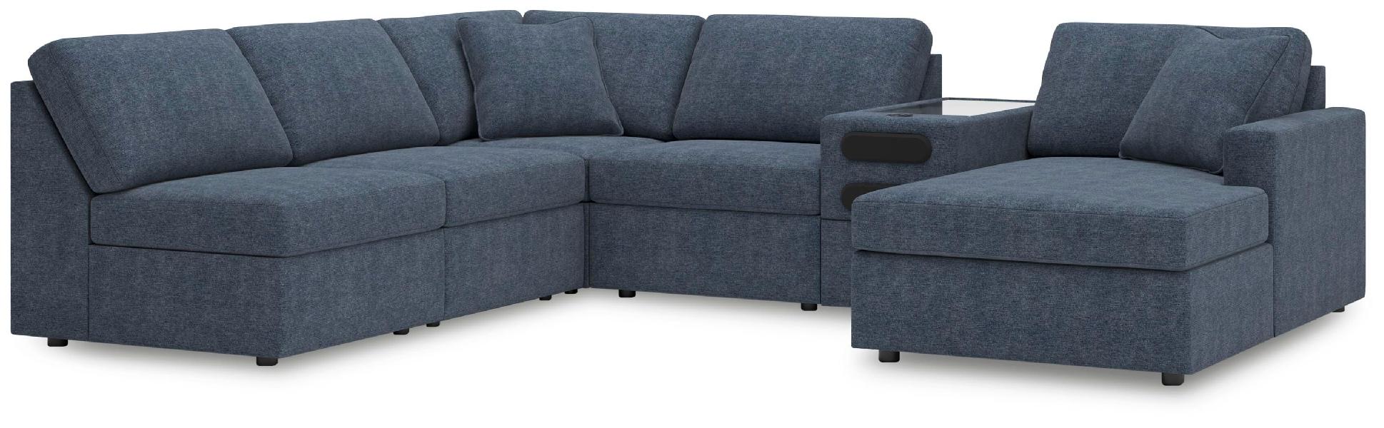 Image of Modmax - 6-Piece Sectional With Raf Corner Chaise And Audio System Console - Ink