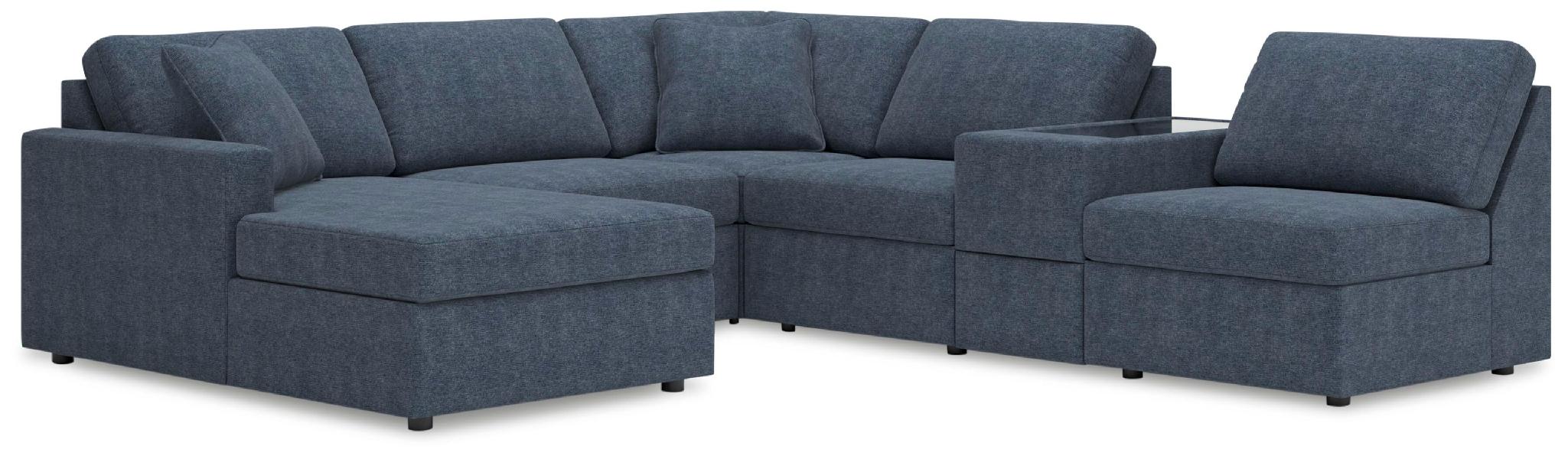 Image of Modmax - 6-Piece Sectional With Laf Corner Chaise And Storage Console - Ink