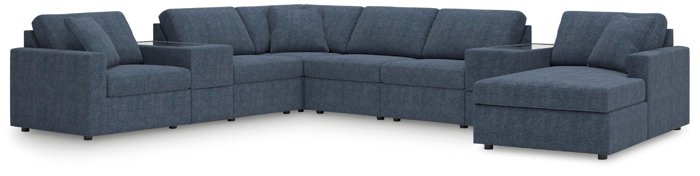 Image of Modmax - 8-Piece Sectional With Raf Corner Chaise And Storage Consoles - Ink