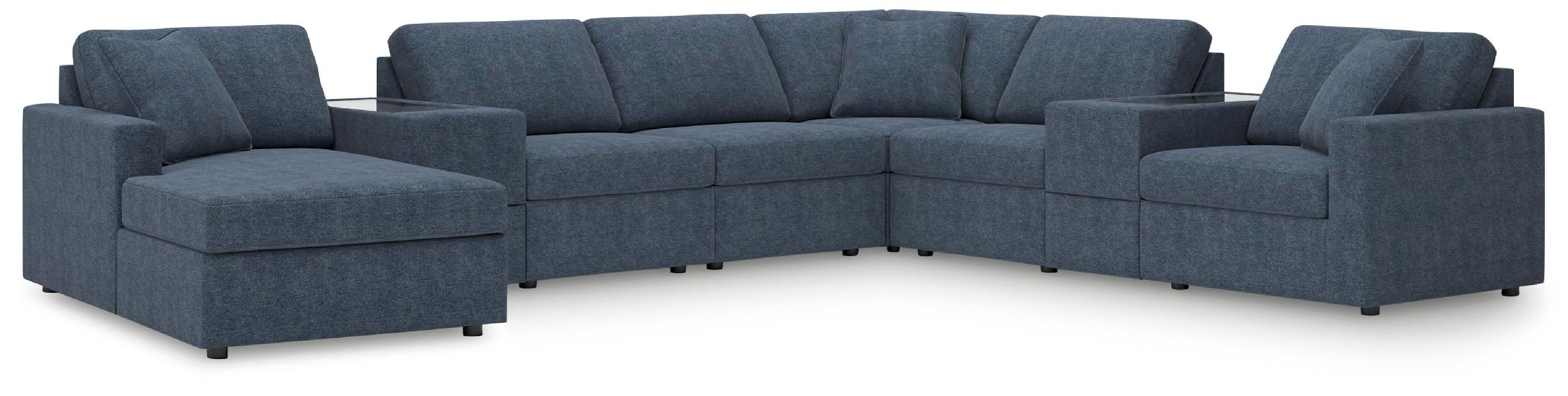 Image of Modmax - 8-Piece Sectional With Laf Corner Chaise And Storage Consoles - Ink