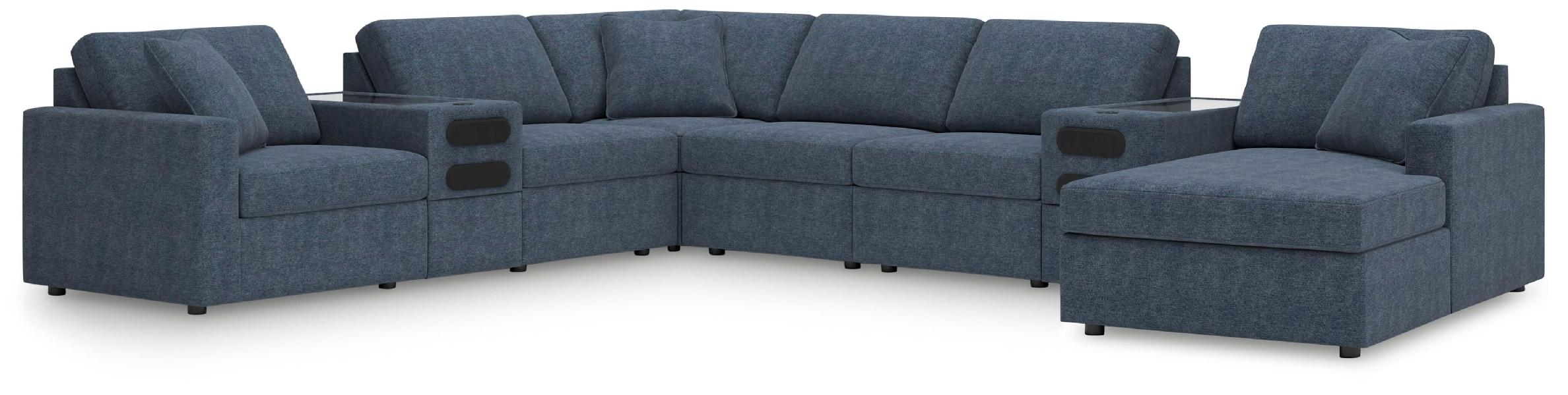 Image of Modmax - 8-Piece Sectional With Raf Corner Chaise And Audio System Consoles - Ink
