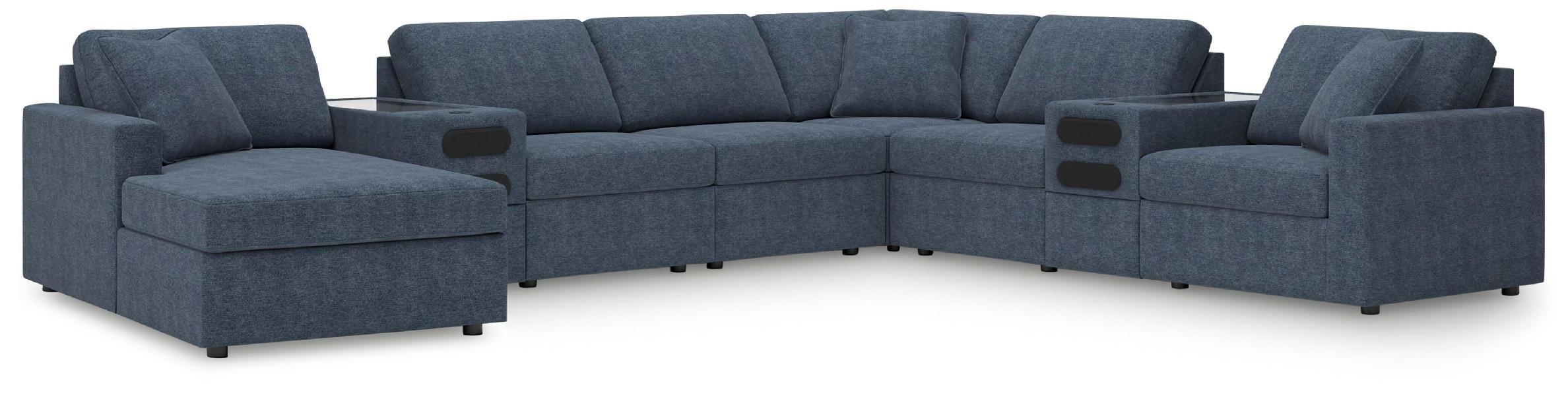 Image of Modmax - 8-Piece Sectional With Laf Corner Chaise And Audio System Consoles - Ink
