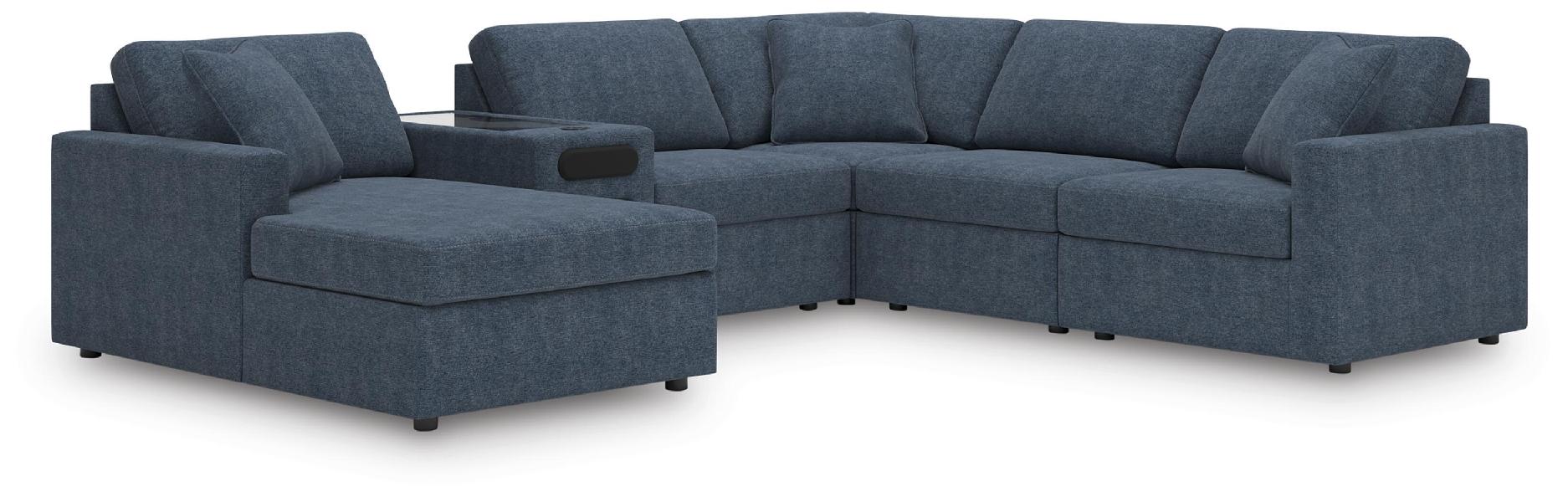 Image of Modmax - 6-Piece Sectional With Audio System, Laf Corner Chaise And RAF Corner Chair - Ink