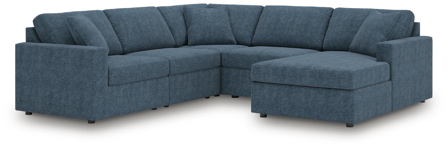 Image of Modmax - 5-Piece Sectional With Raf Corner Chaise, With Laf Corner Chair - Ink