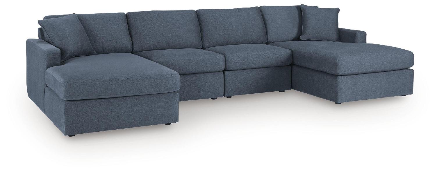 Image of Modmax - 4-Piece Double Storage Chaise Sectional - Ink