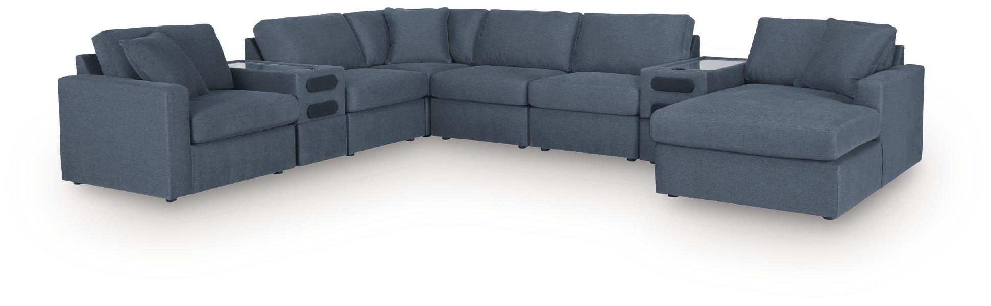 Image of Modmax - 8-Piece Sectional With RAF Corner Storage Chaise And 2 Audio Consoles - Ink