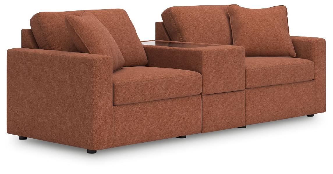 Image of Modmax - 3-Piece Sectional With Storage Console - Spice