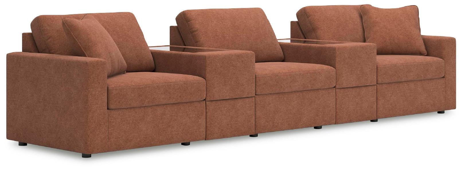 Image of Modmax - 5-Piece Sectional With Storage Consoles - Spice