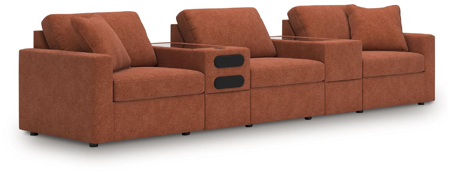 Image of Modmax - 5-Piece Sectional With Audio System And With Storage Console - Spice