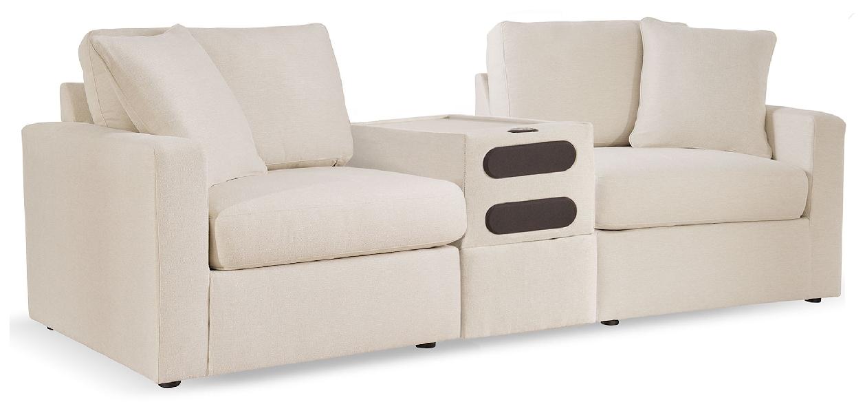 Image of Modmax - 3-Piece Sectional With Audio System Console - Oyster