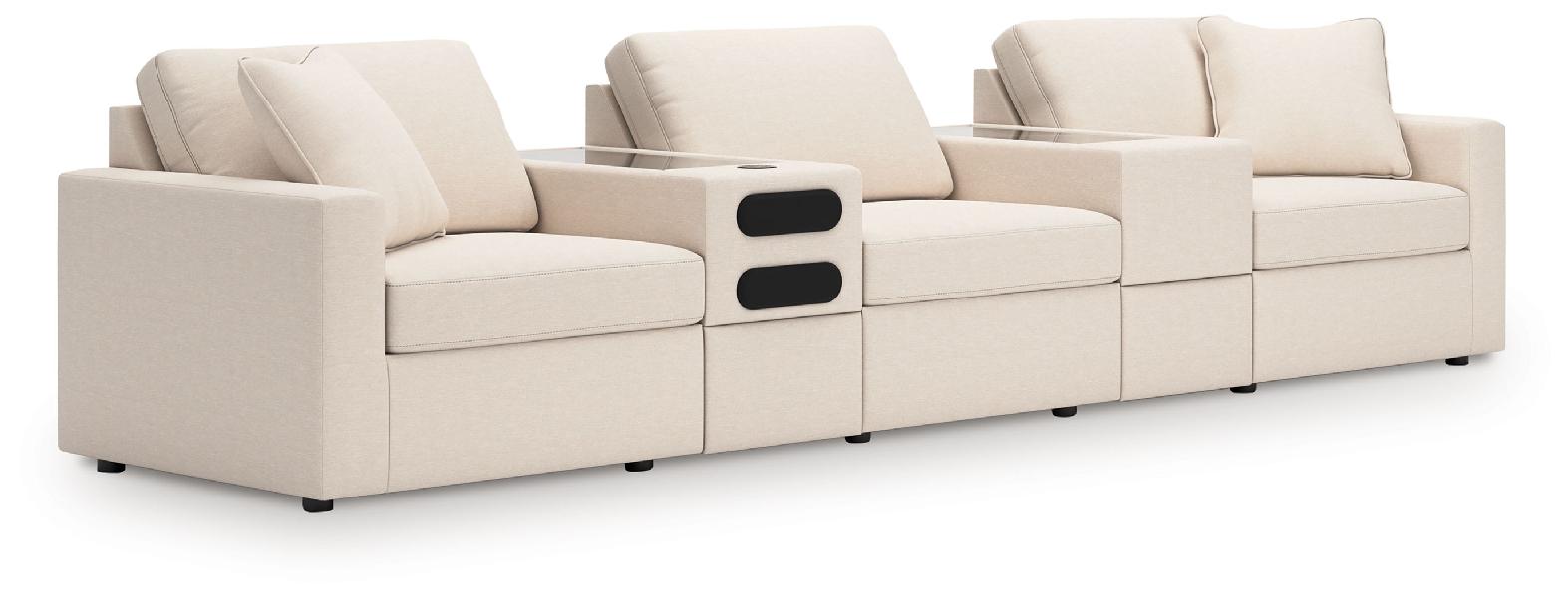 Image of Modmax - 5-Piece Sectional With Audio System And With Storage Console - Oyster