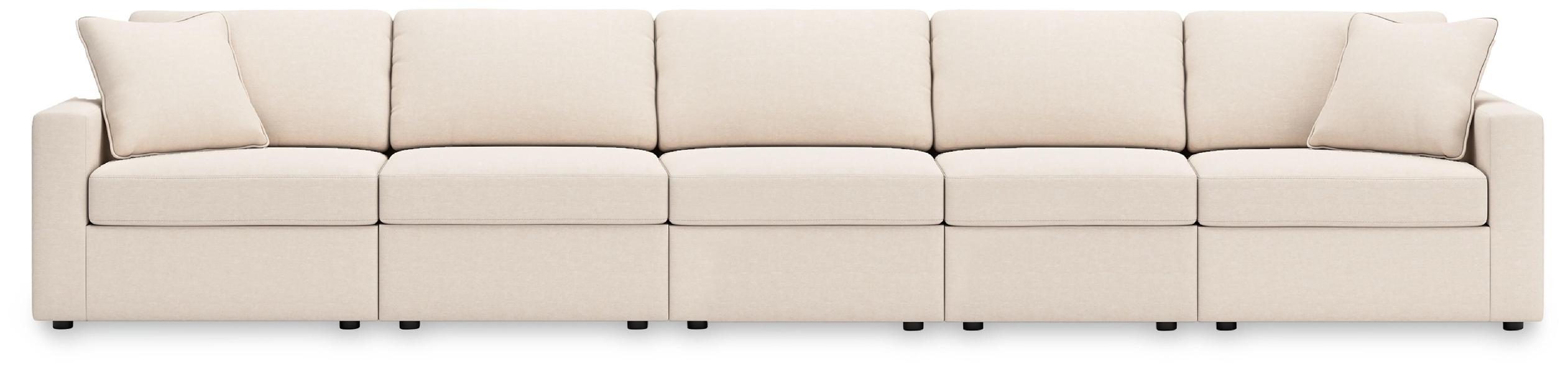 Image of Modmax - 5-Piece Sectional With 3 Armless Chairs - Oyster