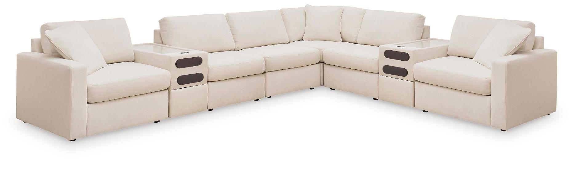 Image of Modmax - 8-Piece Sectional With 2 Audio System Consoles - Oyster