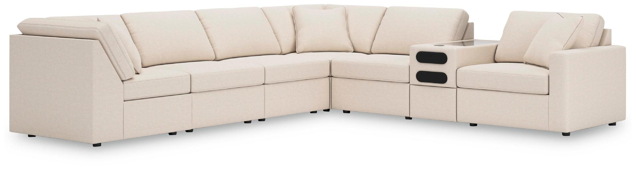 Image of Modmax - 7-Piece Sectional With Audio System Console - Oyster