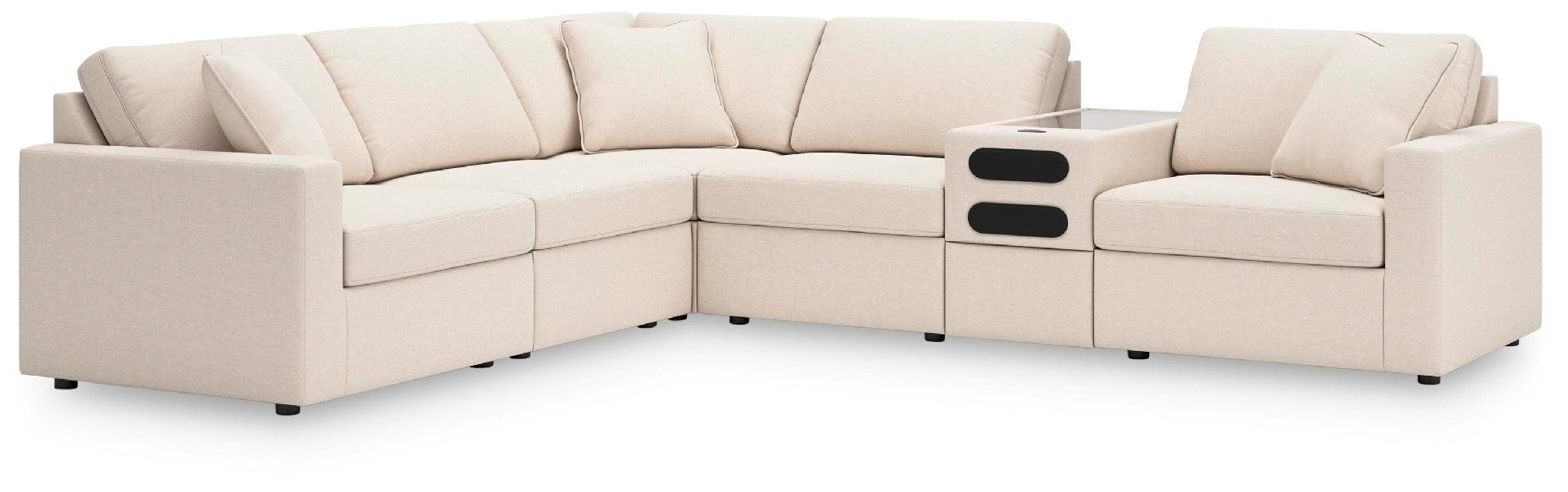 Image of Modmax - 6-Piece Sectional With Audio Console - Oyster