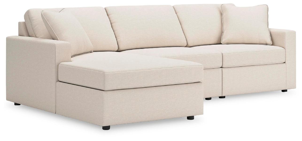 Image of Modmax - 3-Piece Sectional Sofa With LAF Corner Storage Chaise - Oyster