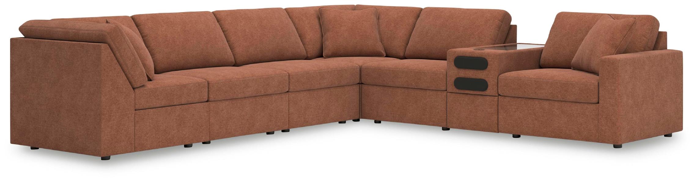 Image of Modmax - 7-Piece Sectional With Audio System Console - Spice