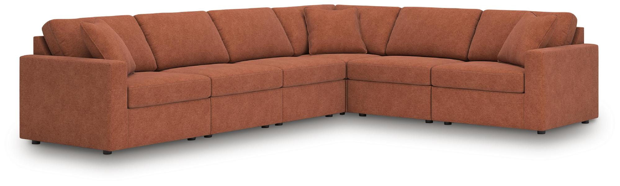 Image of Modmax - 6-Piece Sectional With Laf Corner Chair And Raf Corner Chair - Spice