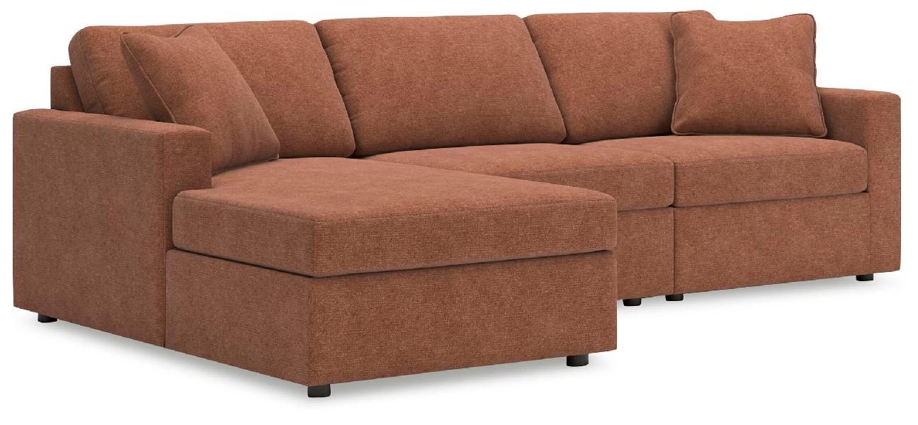 Image of Modmax - 3-Piece Sectional Sofa With LAF Corner Storage Chaise  - Spice