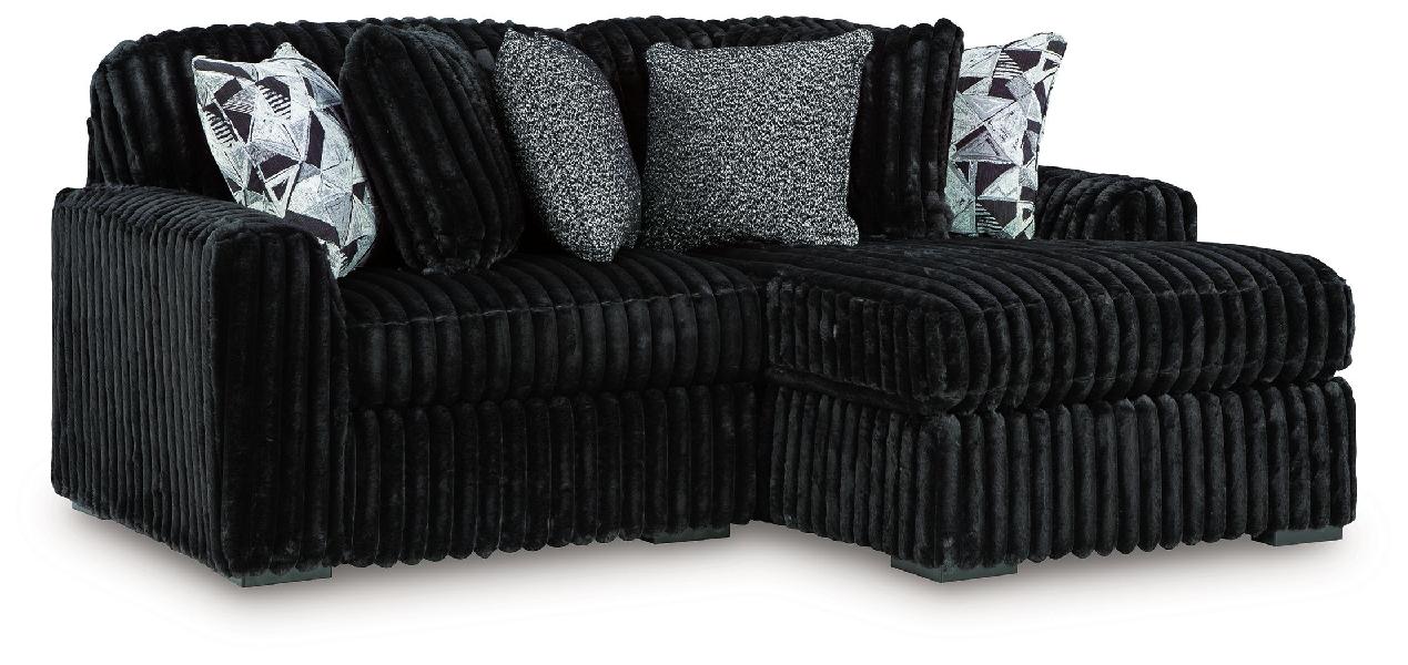 Image of Midnight-Madness - 2-Piece Sectional With Raf Corner Chaise - Onyx