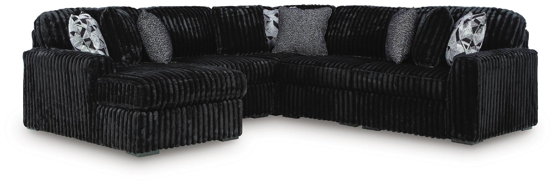 Image of Midnight-Madness - 5-Piece Sectional With Laf Corner Chaise - Onyx