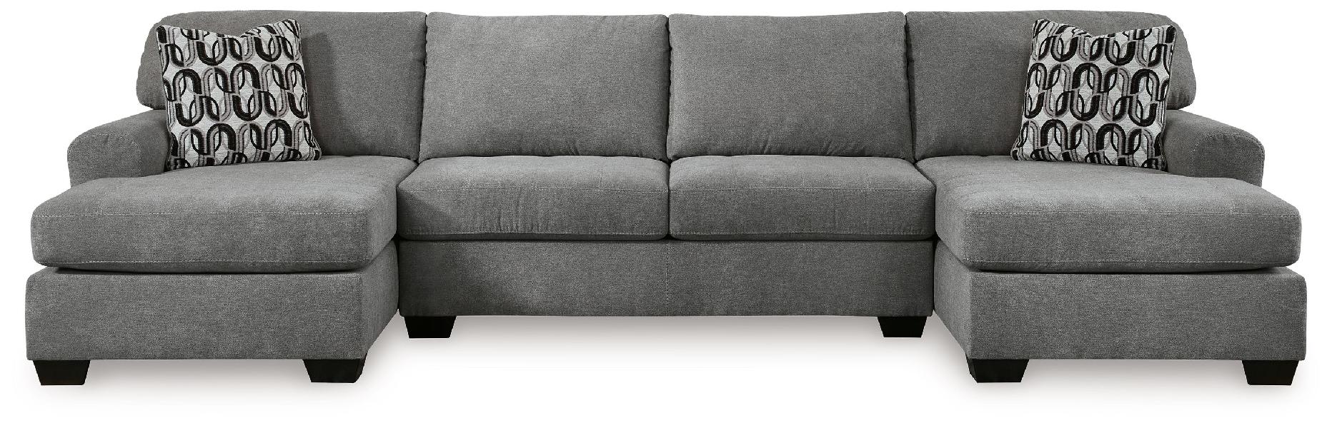 Image of Birkdale Court - 3-Piece Sectional With LAF And RAF Corner Chaises - Gray
