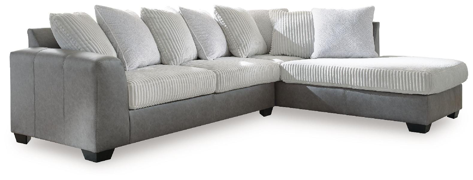 Image of Clairette Court - 2-Piece Sectional With Raf Corner Chaise - Alloy