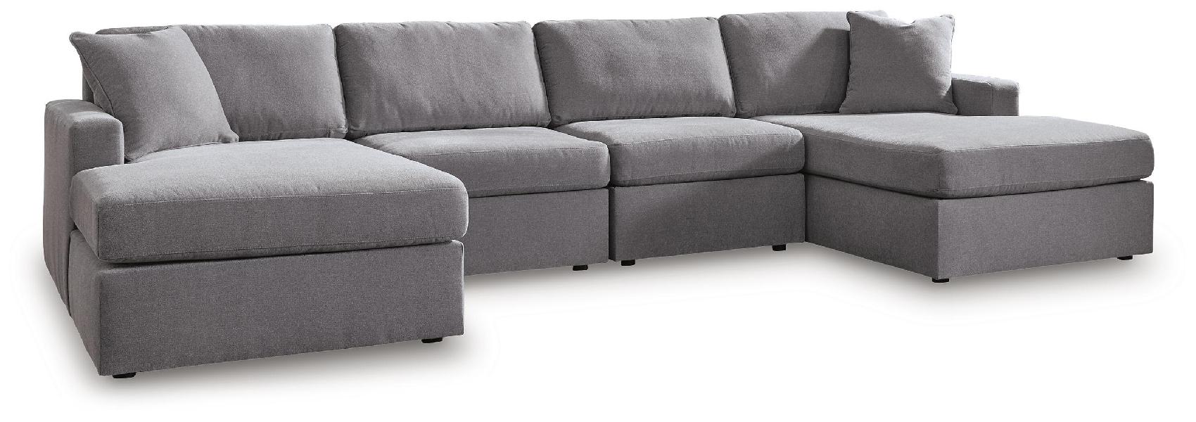 Image of Modmax - 4-Piece Sectional With Laf And Raf Corner Chaises - Granite