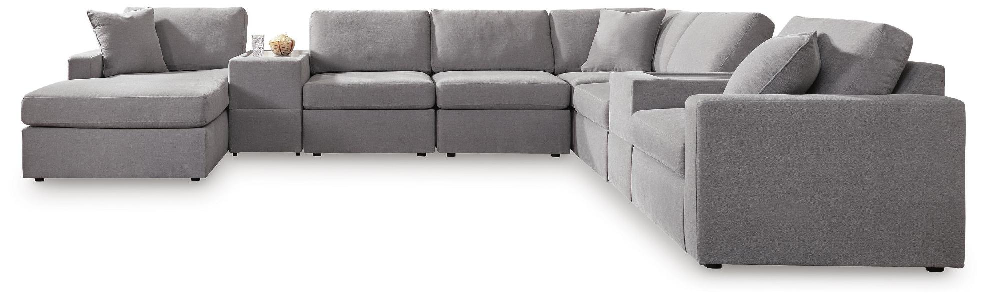Image of Modmax - 8-Piece Sectional With Laf Corner Chaise And Storage Consoles - Granite
