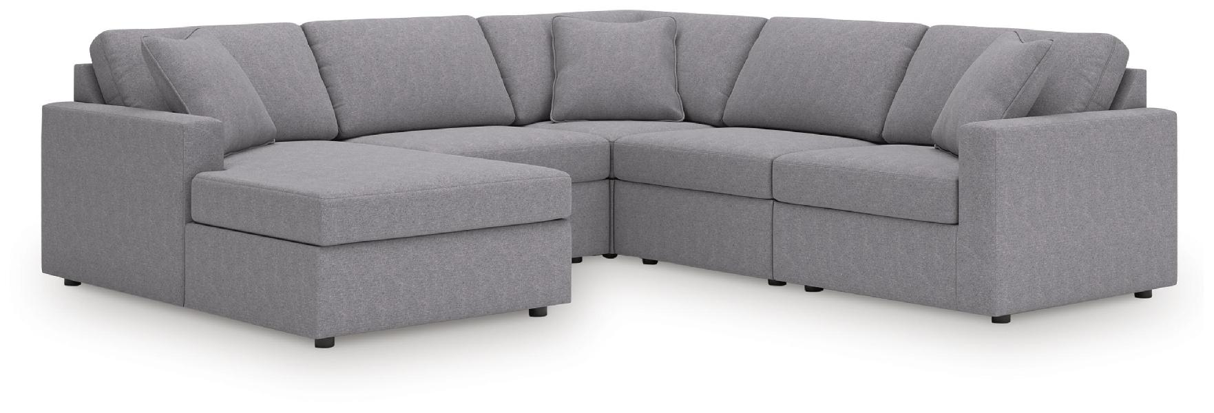 Image of Modmax - 5-Piece Sectional With Laf Corner Chaise, With Raf Corner Chair - Granite