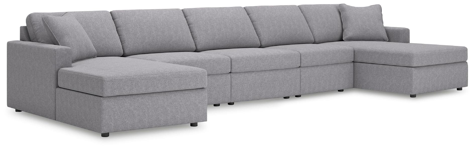 Image of Modmax - 5-Piece Double Chaise Sectional - Granite