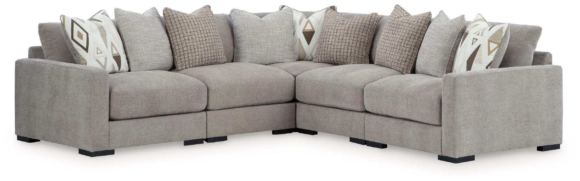 Image of Aslan Court - 5-Piece Sectional - Pebble