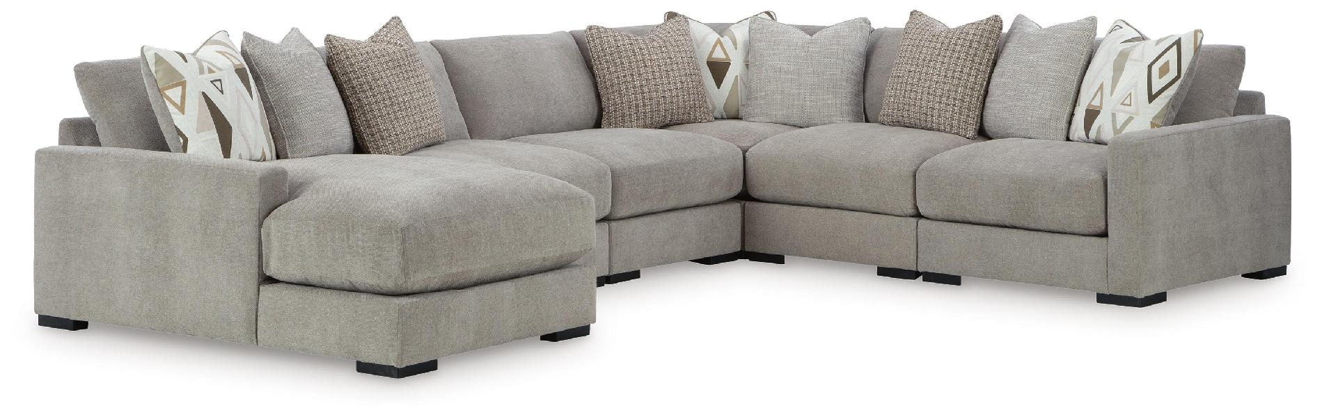 Image of Aslan Court - 6-Piece Sectional With LAF Corner Chaise - Pebble