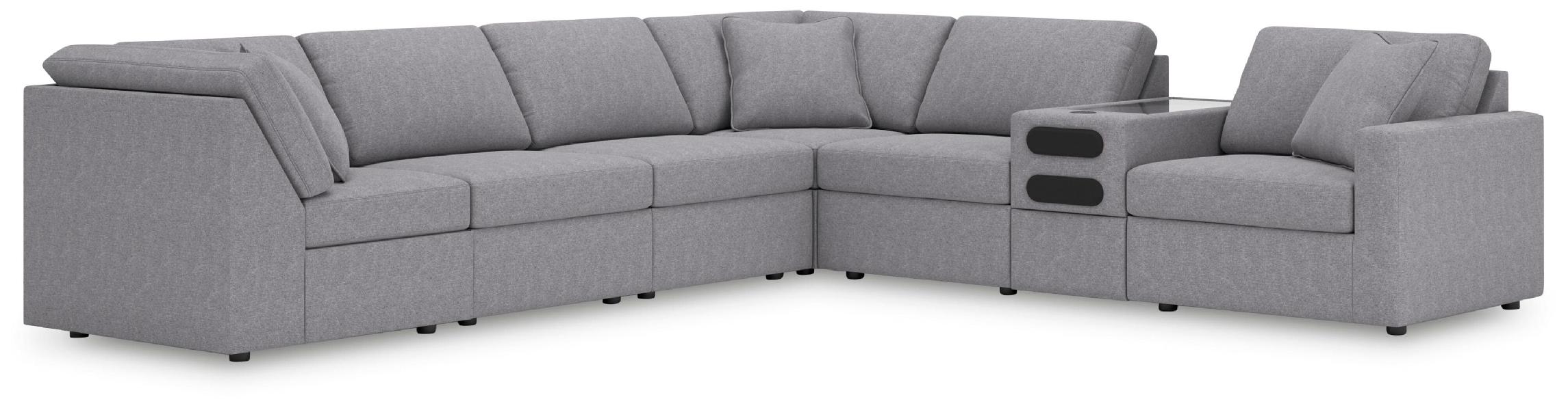 Image of Modmax - 7-Piece Sectional With Audio System Console - Granite