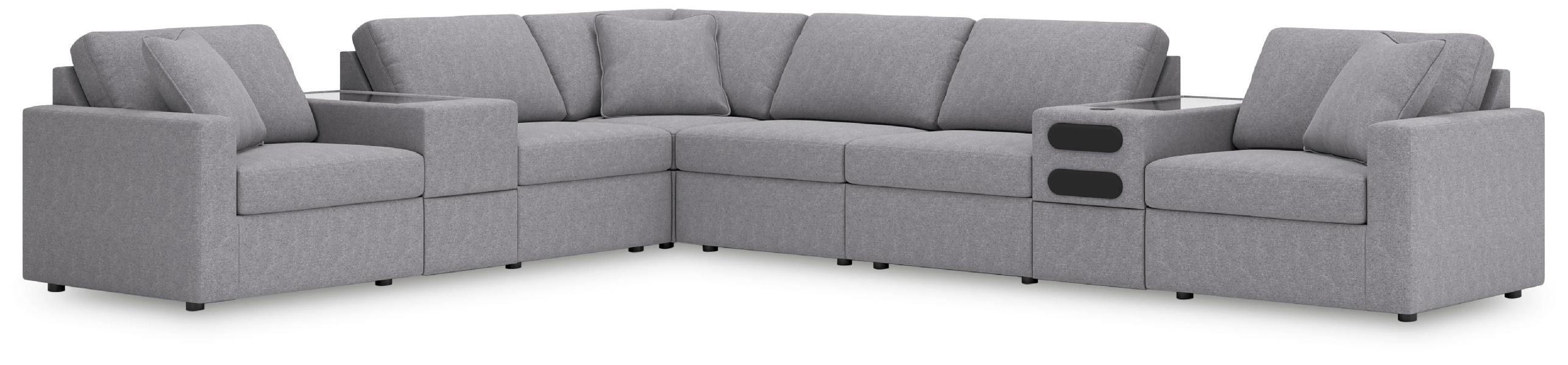 Image of Modmax - 8-Piece Sectional With Audio And Storage Consoles - Granite