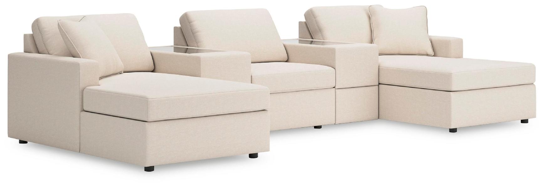 Image of Modmax - 5-Piece Pit Sectional With Storage Consoles - Oyster