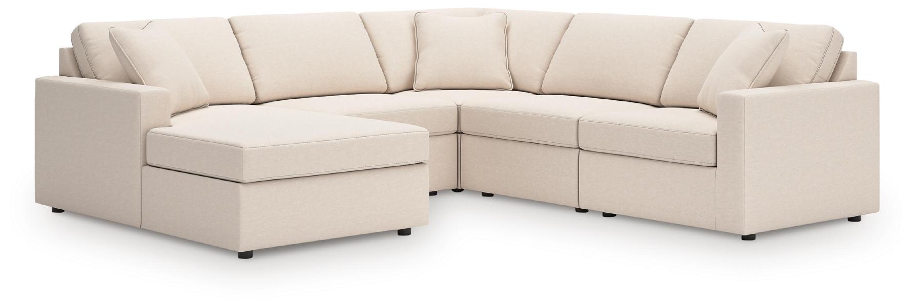 Image of Modmax - 5-Piece Sectional With Laf Corner Chaise, With Raf Corner Chair - Oyster