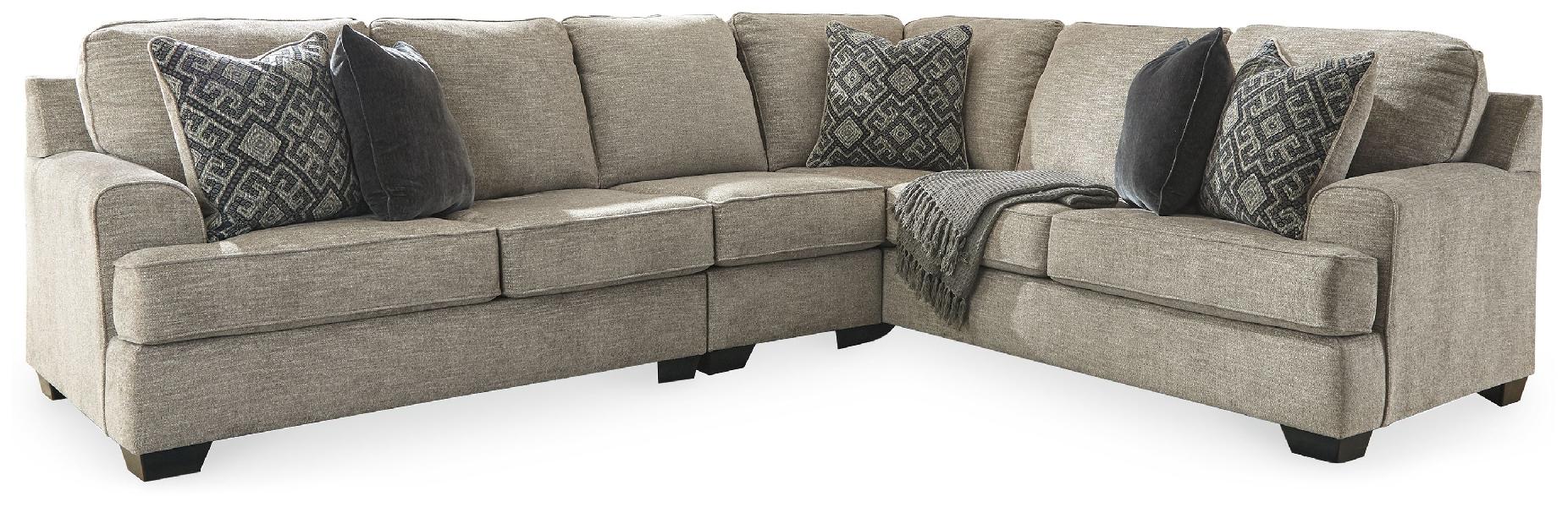 Image of Bovarian - Left Arm Facing Loveseat 3 Pc Sectional - Stone